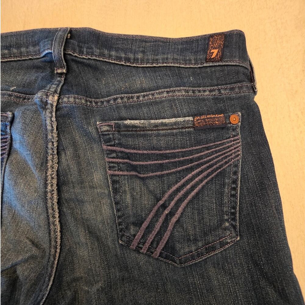 7 For All Mankind Dojo Denim Jeans Dark Wash Flared Wide Leg SZ 28 Y2K 2000's